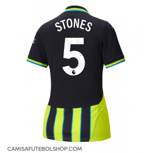 Camisa de time de futebol Manchester City John Stones #5 Replicas 2º Equipamento Feminina 2024-25 Manga Curta